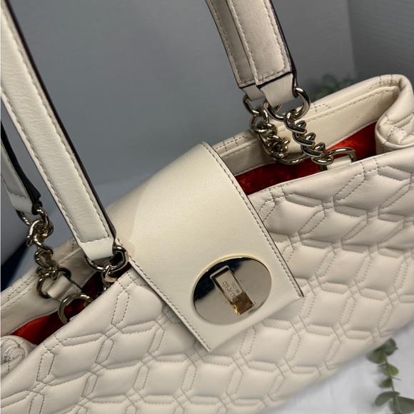 Kate Spade light  Cream Quilted Tote Bag - Picture 10 of 16